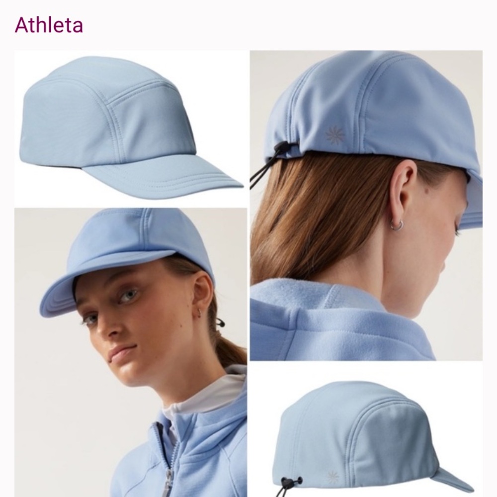Athleta Heron Blue Cold Weather Train Cap Hat One Size Adjustable Performance